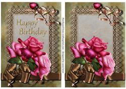 Pink Roses & Lace - Birthday & Blank