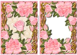 Art Nouveau Pink Roses + Decoupage Frame