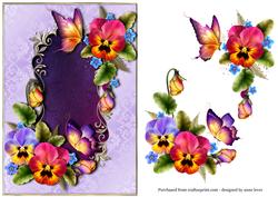 Beautiful Pansies & Fancy Frame