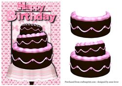 Chocolate Birthday Cake with Pink Icing