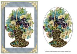 Basket of Pansies & Forget-me-nots
