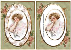 Vintage Cameo Portrait with Rose Frame