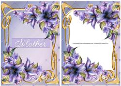 Art Nouveau Lilies Mothers Day + Extra Frame