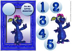 To My Little Monster Age Topper 1, 2, 3, 4, 5