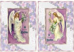 2 Gorgeous Vintage Angel Easter Toppers
