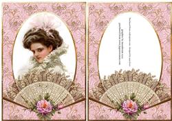 Vintage Beauty with Rose Fan + Extra Frame