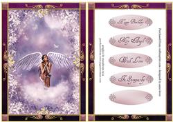 Beautiful Angel in Purple Frame + Greetings