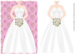 Wedding Bride - White Dress & Pink Bouquet