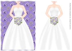 Wedding Bride - White Dress & Purple Bouquet