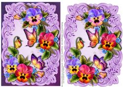 Pretty Pansies & Butterflies Topper & Plaque