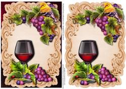 Red Wine and Grapes Topper & Plaque