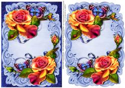 Beautiful Pink & Yellow Roses Topper & Plaque