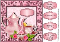 Time for Tea with Rose Frame