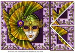 Gorgeous Green Masque & Rose Frame
