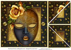 Golden Rose Masque & Rose Frame