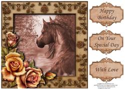 Beautiful Roses & Majestic Horse