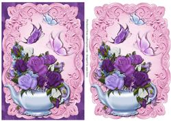 Heirloom Rose Teapot and Butterflies Topper & Plaque