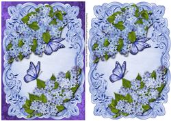 Blue Lilac and Butterflies Topper & Plaque