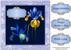 Gorgeous Blue Iris Large Square Topper