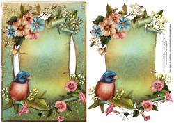 Gorgeous Summer Bird Scroll Topper