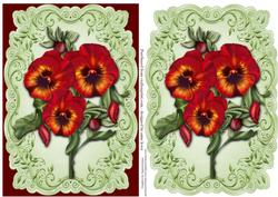 Gorgeous Red Pansies Topper & Plaque