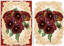 Beautiful Burgundy Pansies Topper & Plaque