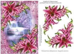 Gorgeous Stargazer Lilies at the Waterfall