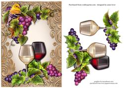 Red & White Wine on a Foil Background