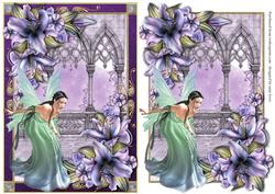 Beautiful Purple Lilies & Fairy
