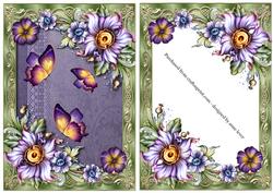 Fancy Flowers & Flutters on a Satin Frame