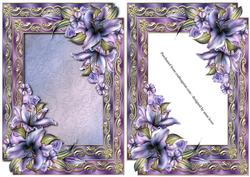 Double Satin Frame & Purple Lilies