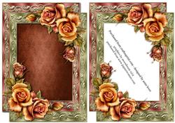 Double Satin Frame & Sunset Roses