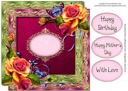 Double Satin Square Frame & Bright Roses