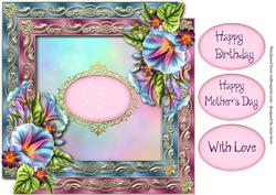 Double Satin Square Frame & Morning Glory