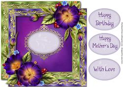 Double Satin Square Frame & Wild Roses