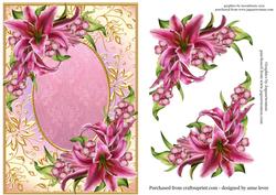 Gorgeous Pink Lilies & Gilded Frame