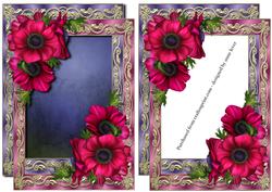 Double Satin Frame with Anemones + Extra Frame