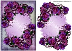 Steampunk Purple Roses & Cogs