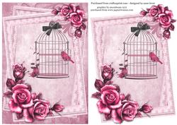 Birdcage and Roses in Pink