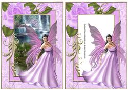 Lilac Fairy at the Waterfall + Rose Frame
