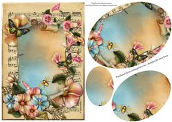 Summer Garden & Sheet Music Oval Pyramid