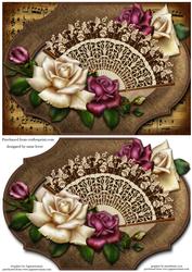 Antique Roses, Vintage Fan & Sheet Music