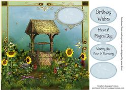 Secluded Wishing Well Large Square Topper