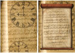 2 Vintage Sheet Music Backgrounds