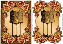 Vintage Dressforms & Roses + Extra Plaque
