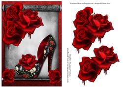Gothic Guns 'n' Roses Diva Shoe & Dread Roses