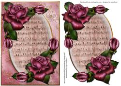 Antique Purple Roses & Sheet Music + Extra Plaque