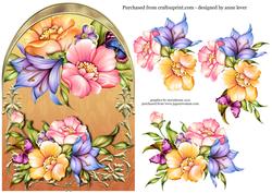 Fabulous Flora Arched Topper + Decoupage