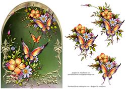Petals and Wings Arched Topper + Decoupage