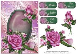 Pink Delight Floral on a Shimmering Frame